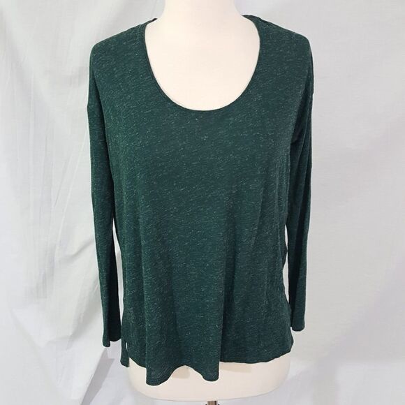 𝅺topshop Marled Green Knit Long Sleeve Top shirt 2 - Picture 1 of 6